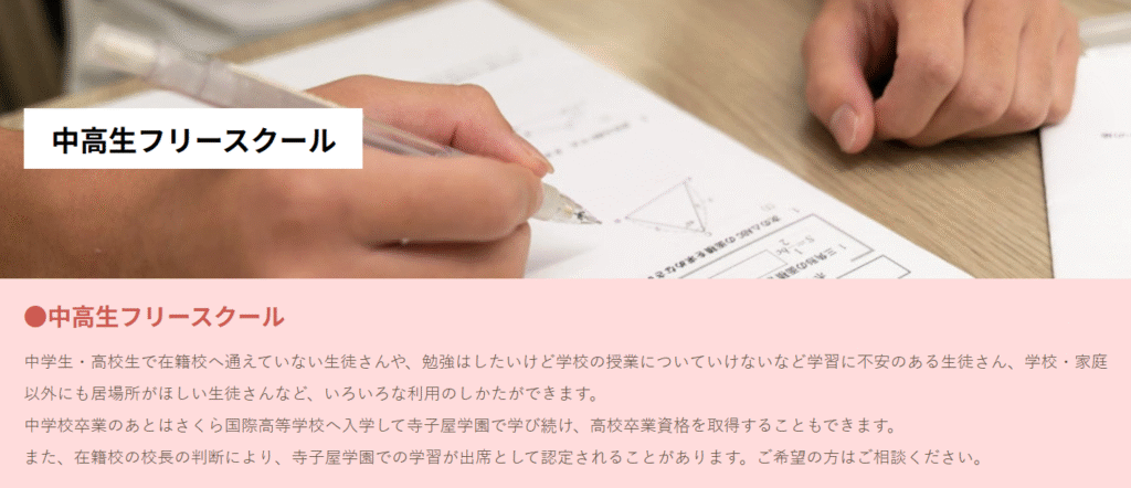 フリースクール 板橋区 寺子屋学園