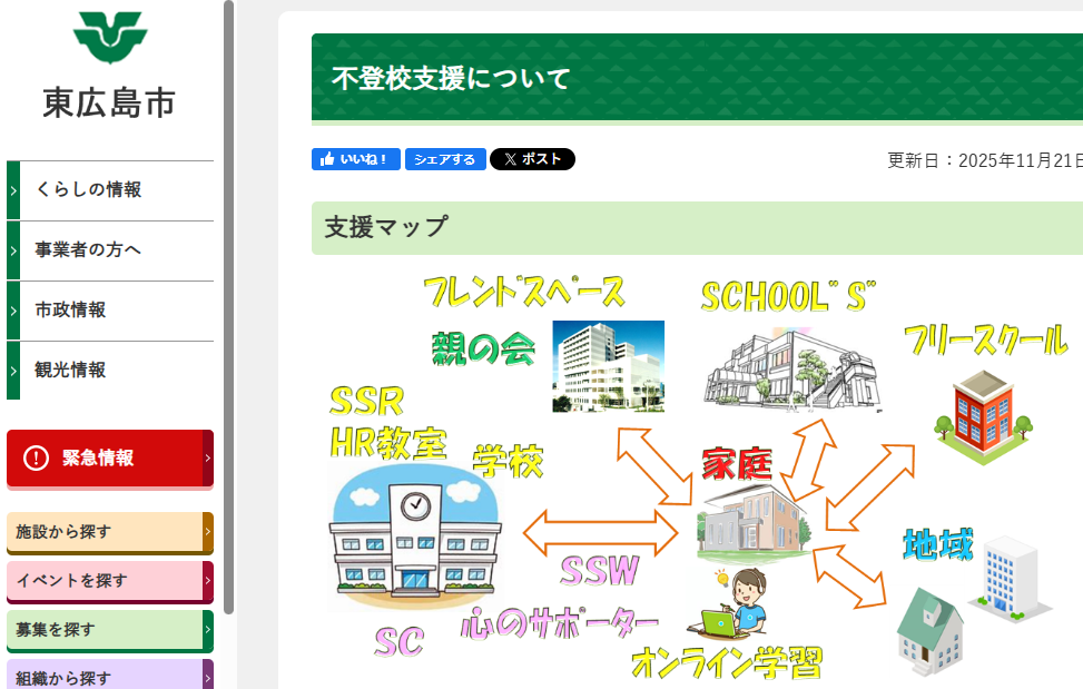 フレンドスペース（校外教育支援センター） 東広島市　フリースクール