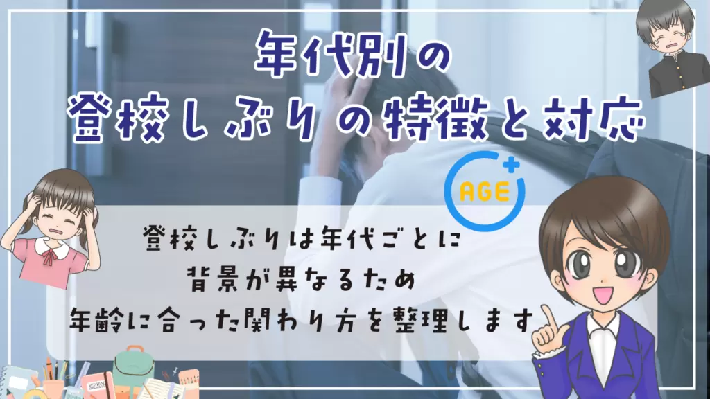 登校しぶり　原因　対応　休ませる判断　親の声かけ　年代別　特徴　対応