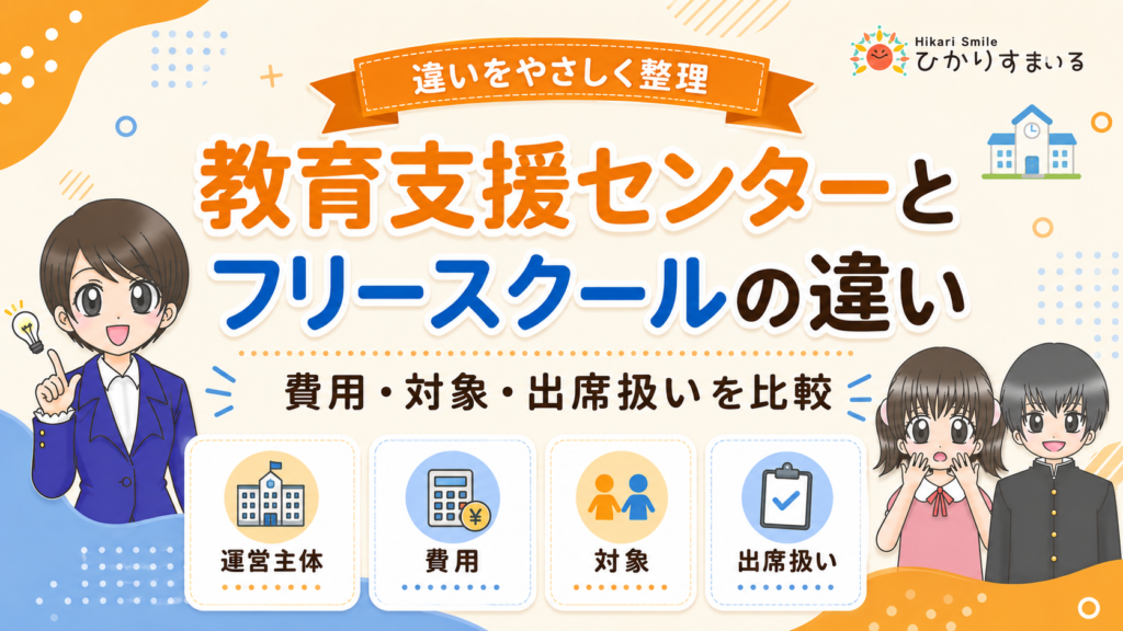 教育支援センターとフリースクールの違い